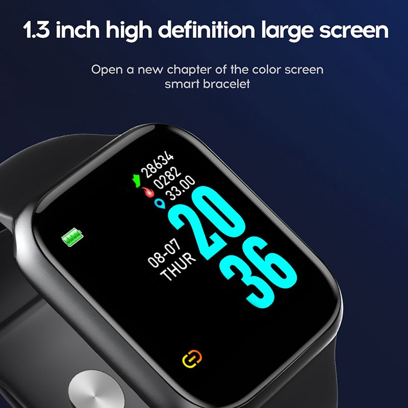Hitech Y68 Su Geçirmez Kalp Hızı Kan Basıncı Monitörü iOS Android için Akıllı Bileklik_voghion.com