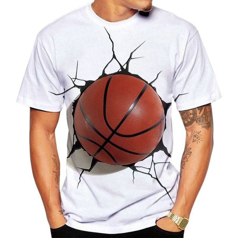 Modisches 3D-gedrucktes Basketball-Held-T-Shirt mit trendigen Kurzarm-Sommerbekleidung für Herren_voghion.com