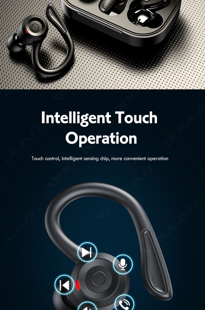 ασύρματο Bluetooth ακουστικά σπορ αδιάβροχο Bluetooth 5.1 ακουστικά στερεοφωνικά ακουστικά με μικρόφωνο ακύρωση θορύβου _voghion.com