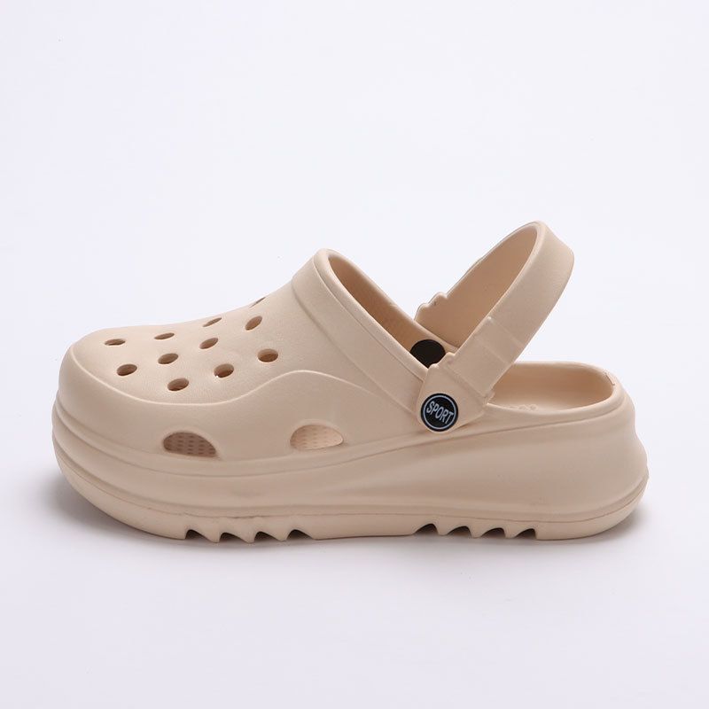 Buty unisex, grube, dziurawe, wygodne, zakryte palce, sandały na obcasie, które zapewniają uczucie chu..._voghion.com