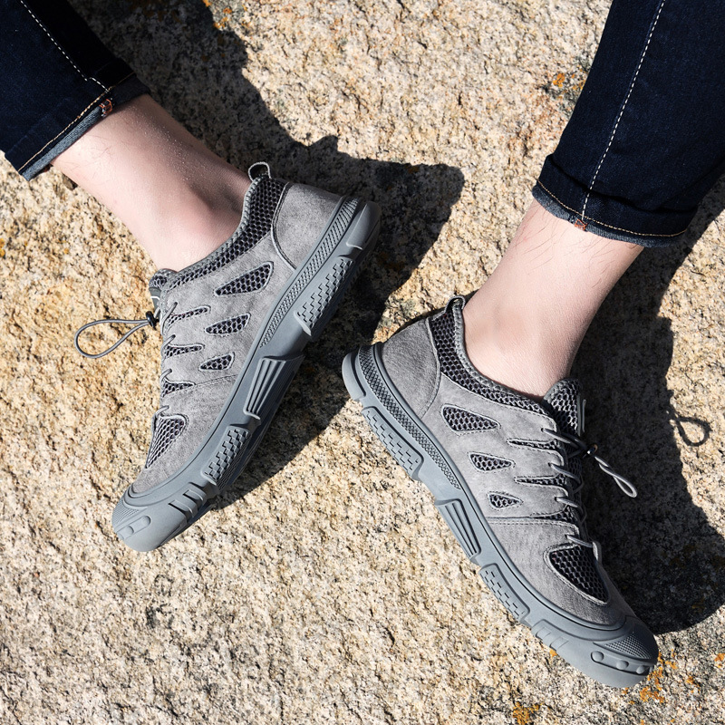 Wasserwaten Sommer Outdoor Wanderschuhe Herren, Atmungsaktiv Schnelltrocknend, Anti-Rutsch Angelschuhe, Mesh Sports Beach_voghion.com