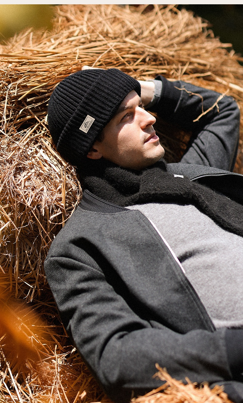 Autumn and Winter Warm Knitted Hats for Men's Windproof and Cold Fitting Headwear, Plush Cold Hats, Woolen Hats, Pure Cotton Hats_voghion.com