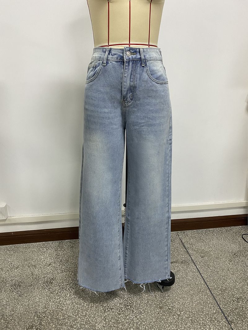 Women's Embroidered Bow Pocket Straight Leg Jeans - Comfortable Loose Fit Casual Denim Pants For Everyday Wear_voghion.com