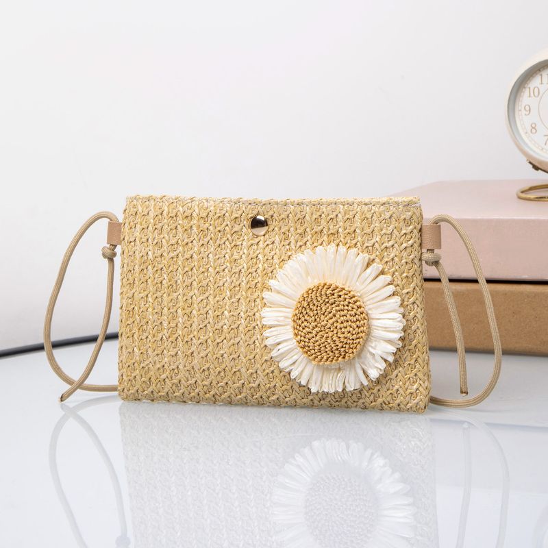 Gewebte Umhängetasche für Damen im Sommer – Horizontale Handytasche für Damen (lässige Umhängetasche mit geflochtenem Riemen)_voghion.com