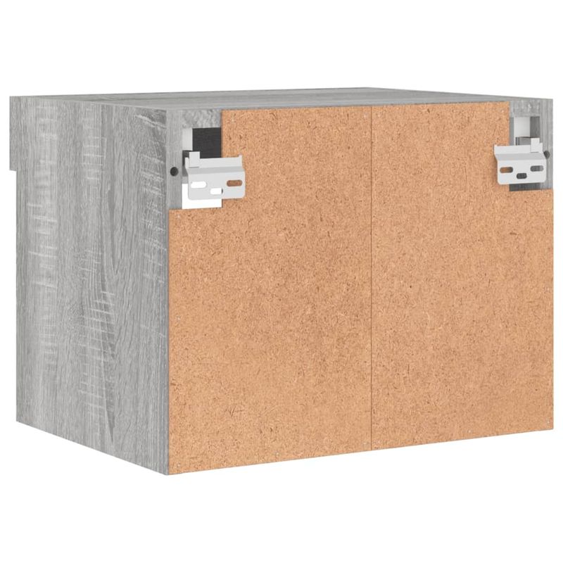 Wand-Nachttische mit LED-Leuchten 2 Stk. Grau Sonoma_voghion.com