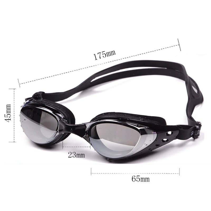 Occhialini da nuoto antiappannamento galvanizzati + cuffia da nuoto in silicone + tappi per le orecchie con clip nasale in silicone, set da cinque pezzi_voghion.com