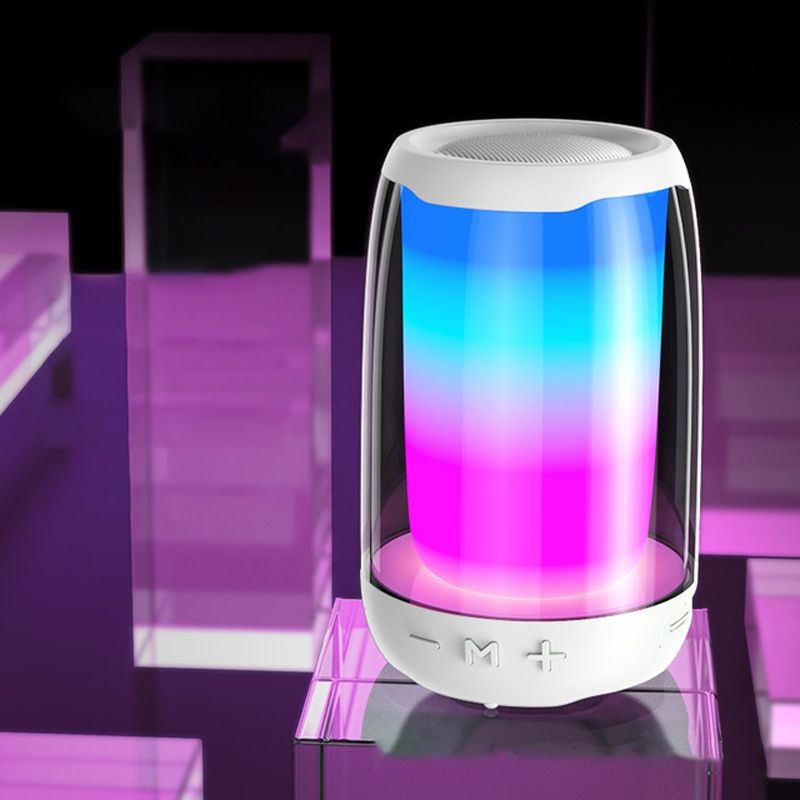 P4 LED Portable Bluetooth sans fil basse étanche haut-parleur extérieur Support AUX/TF carte/USB (blanc)_voghion.com