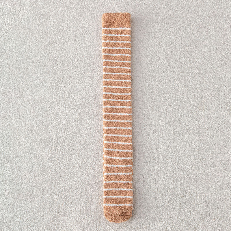 Calzini lunghi sopra il ginocchio da donna, stile college, autunno e inverno, JK Extended, in pile di corallo spesso, da donna_voghion.com