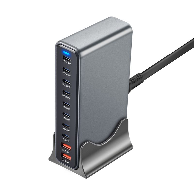 1000Gan Desktop 10-Ports USB Typ C PD3.1 Ladegerät Schnellladung für iPhone 17 16 Samsung S24 Xiaomi Laptop_voghion.com