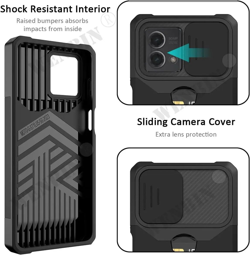 Funda para Samsung S24 S23 Ultra Plus A14 A54 cubierta deslizante para cámara y tarjetero protector magnético resistente_voghion.com