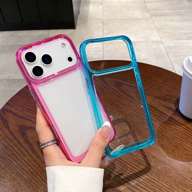 Space TPU Clear Phone Case For IPhone 17 17 Air 16e 16 Plus Pro Max Shockproof Acrylic Armor Cover Colorful Frame Bumper Shell_voghion.com