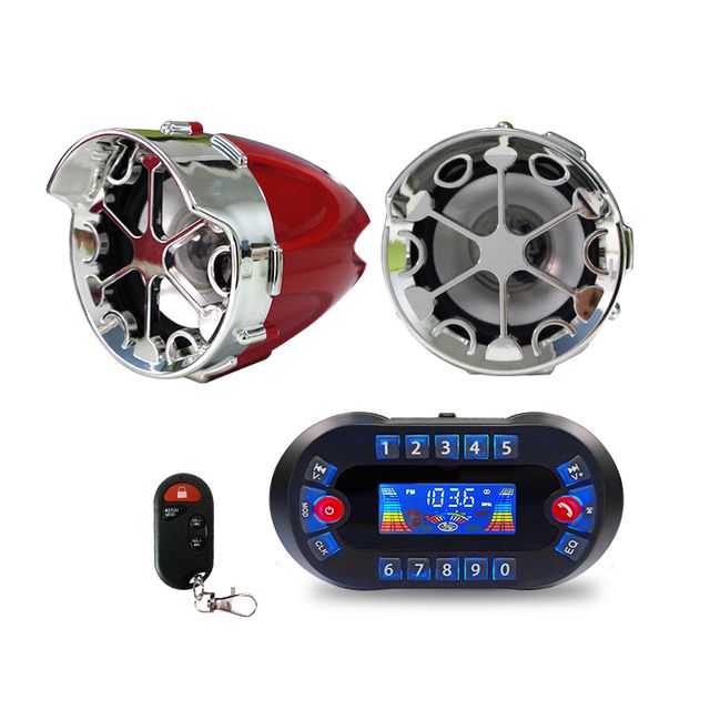 DC12V 30W Motocicleta Sem Fio Bluetooth Alto-falante Com Display Suporte Bluetooth Mãos-livres, Cartão TF, Rádio FM, Carregamento de Telefone_voghion.com