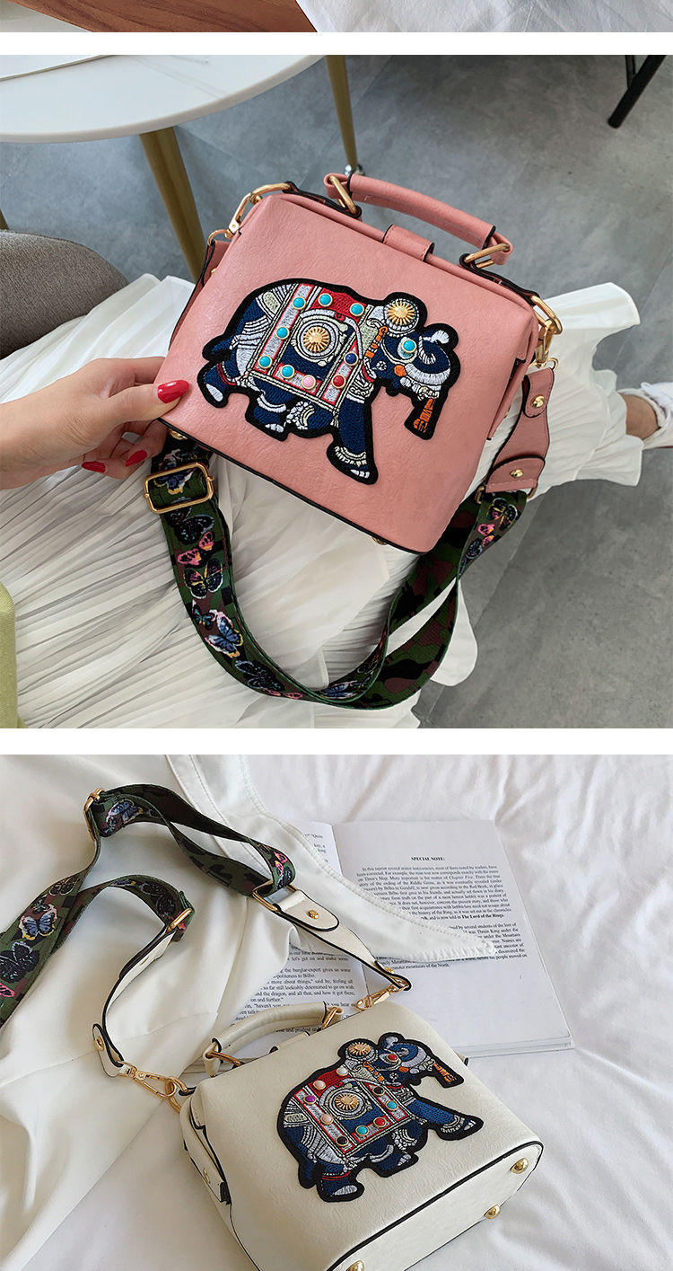 Designer-Handtaschen, Umhängetaschen, Elefanten-bestickte Taschen für Damen, Lederhandtasche, Messenger-Tasche, Geldbörsen, Schulranzen_voghion.com