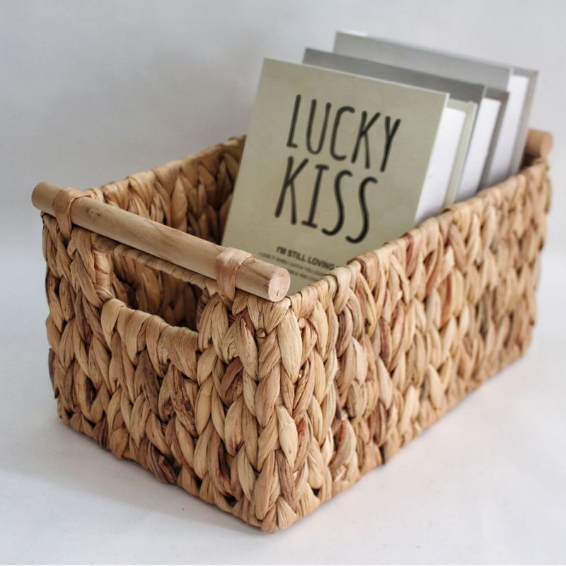 Creative New Style Instant Delivery Straw Miscellaneous Home Water Hyacinth Desktop Storage Woven Basket_voghion.com