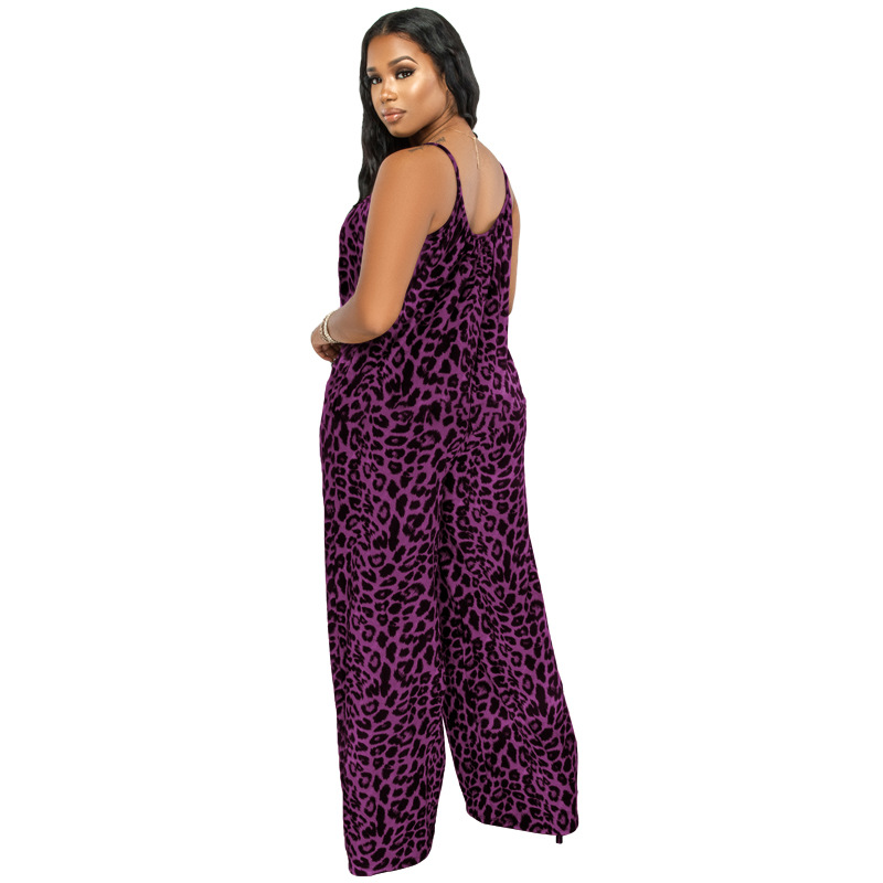New Summer Leopard Print Casual Plus size Jumpsuit_voghion.com