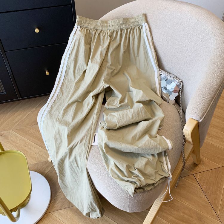 Pantaloni sportivi casual da donna, estivi, con elastico in vita e coulisse, nuovi design, larghi e larghi._voghion.com