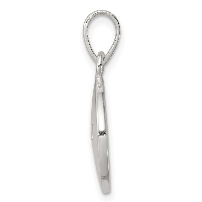 Sterling Silver Polished Paw Print Pendant_voghion.com