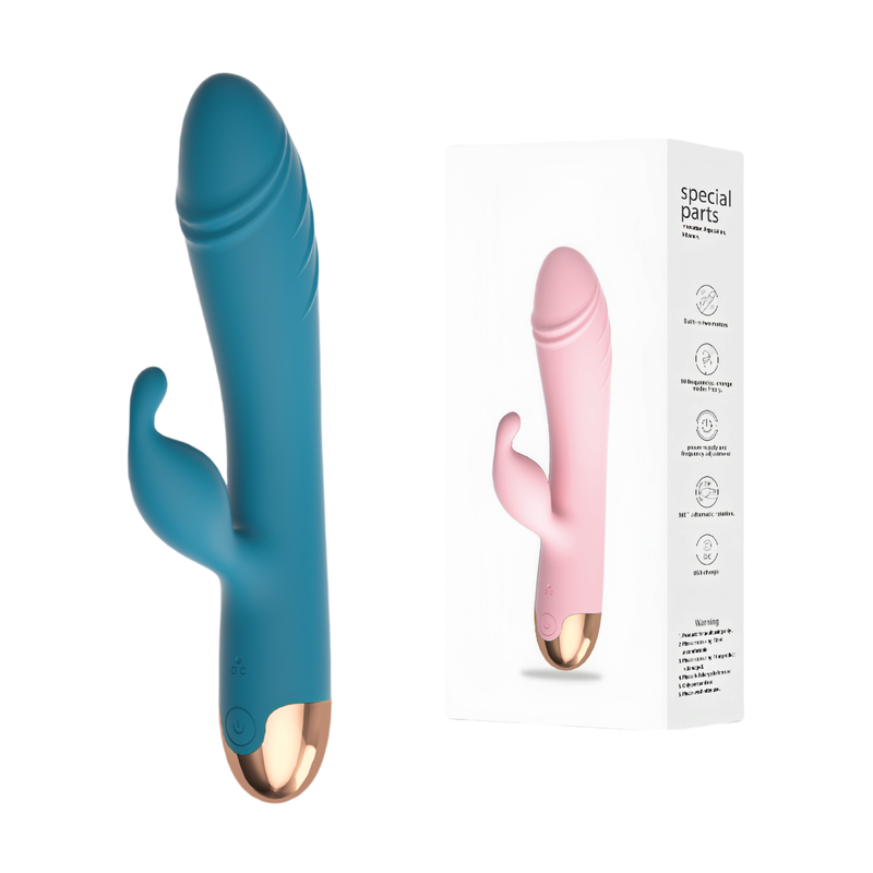 Vibratore Casemee con rotazione a 360° per il punto G e 10 modalità di vibrazione, dildo a forma di coniglio in silicone flessibile per la stimolazione clitoridea e vaginale._voghion.com