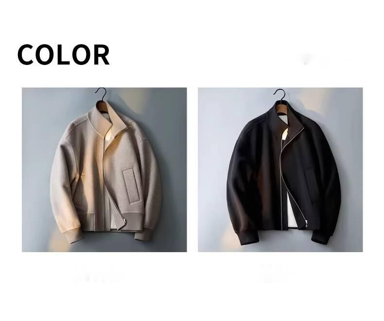 Herrenmantel Loose 2025 Neue Herbst-High-End-einfache koreanische Art-beiläufige vielseitige doppelseitige Wolljacke_voghion.com
