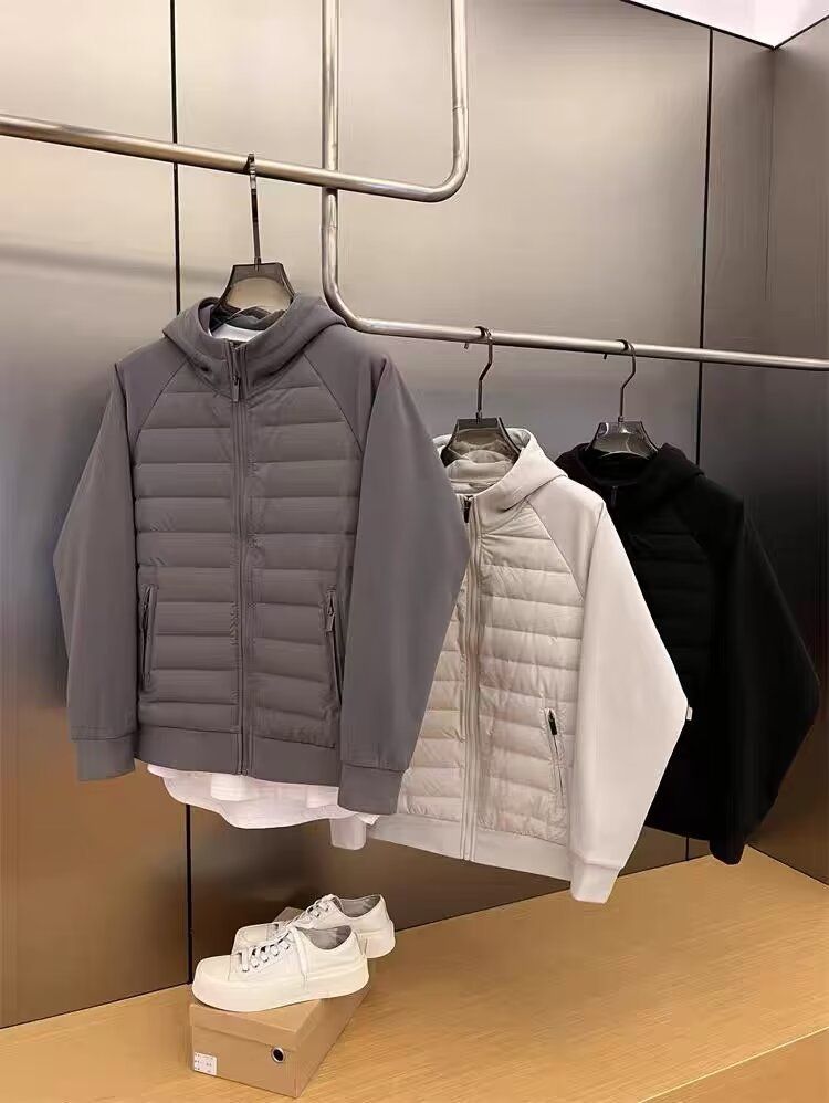 Ropa para hombre, nueva tendencia de invierno, abrigo fino de algodón para hombre, holgado, versátil, informal, con capucha, color sólido, chaqueta de pareja para hombre_voghion.com