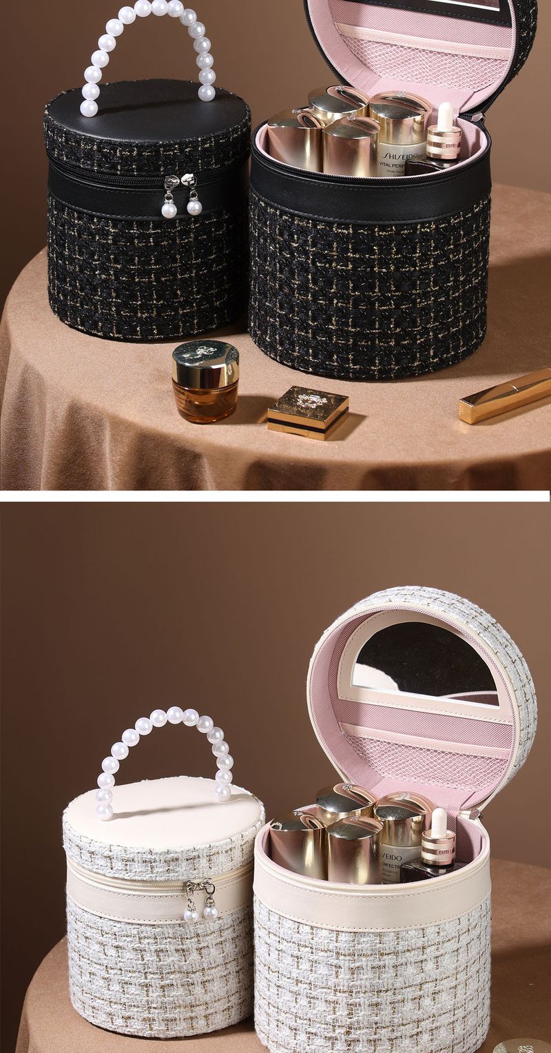 Factory Direct Sales Light Luxury Small Fragrance Style Bucket Bag Large Capacity Makeup Box Storage Box Souvenir Wedding Portable Home_voghion.com