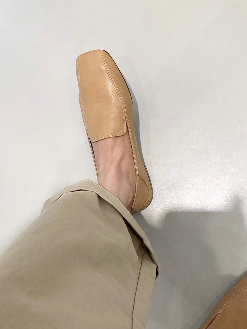 Retro Frühling und Sommer Fee Stil weiche Lederschuhe Pedal_voghion.com