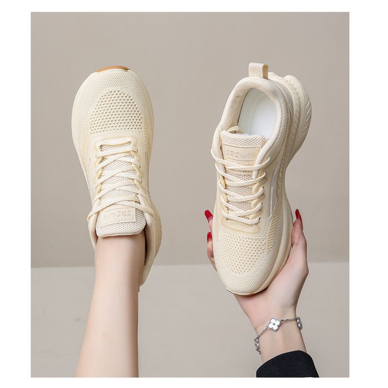 Neu Frauen Net Oberfläche 2024 Sommer Trend Dicke Sohle Erhöhen Schuhe Studenten_voghion.com