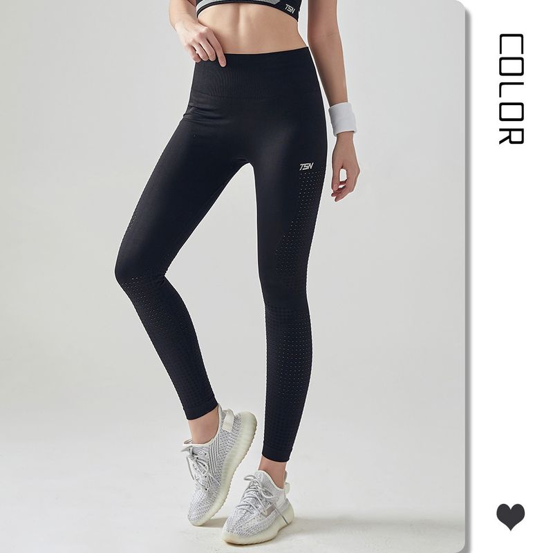 Calças esportivas femininas de cintura alta para ioga, nove pontos, justas, elásticas, de secagem rápida, para verão, outono, corrida, fitness_voghion.com