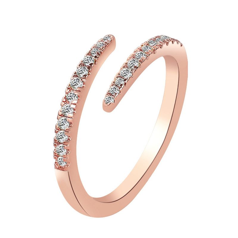 Anello alla moda unisex con coda e nocca, intarsiato con zircone pieno di diamanti, anello aperto con micro-intarsi di diamanti a fila singola_voghion.com