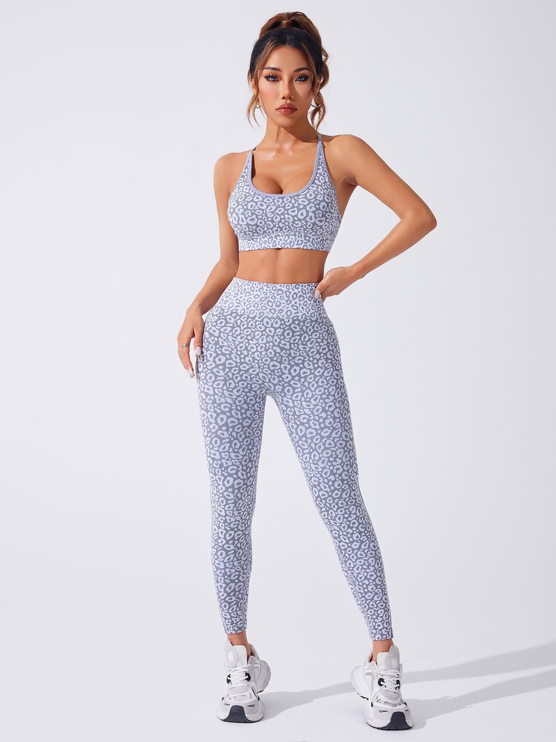 Damenbekleidungsset mit Sport-BH und Leggings mit Trägern und Leopardenmuster für Damen, Yoga-Kleidung, zweiteilige Strumpfhose mit pfirsichfarbener Hüfte_voghion.com