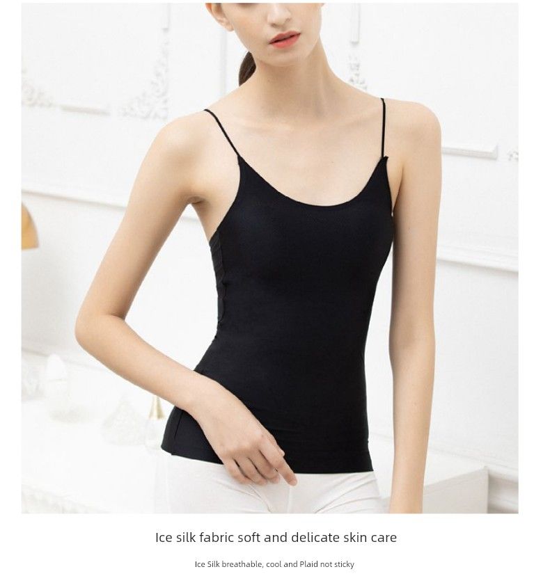 Reggiseno modellante in seta di ghiaccio, anti-malfunzionamento dell'armadio, con base avvolgente, top con camera d'aria, spalline imbottite, abbigliamento esterno_voghion.com