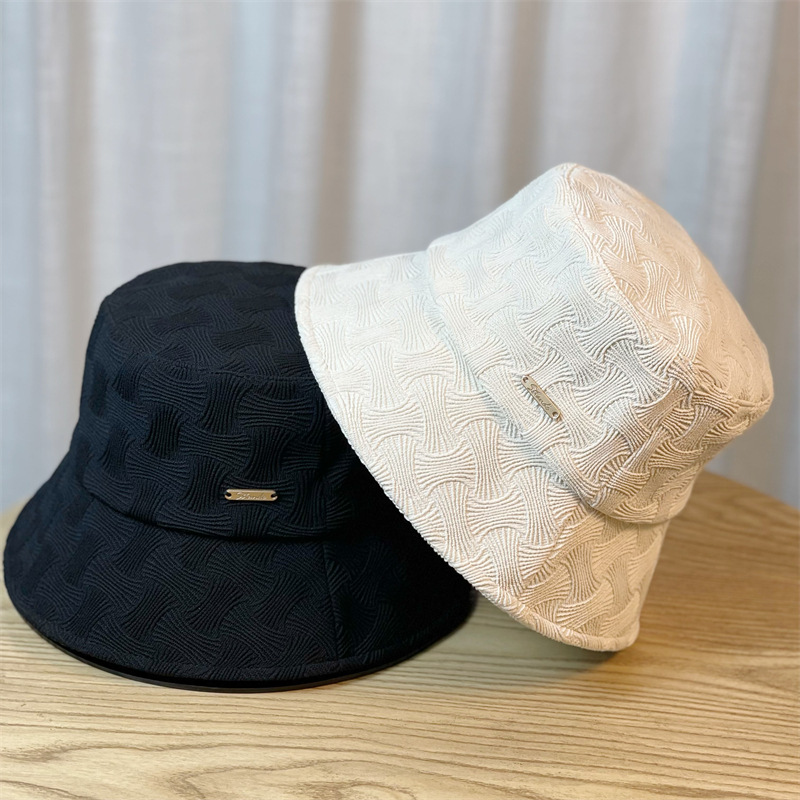 Nuevo sombrero de pescador de moda de verano de diseñador de nicho con un artefacto de cara lisa, sombrero de lavabo que cubre, sombrero de cubo elegante para niños_voghion.com