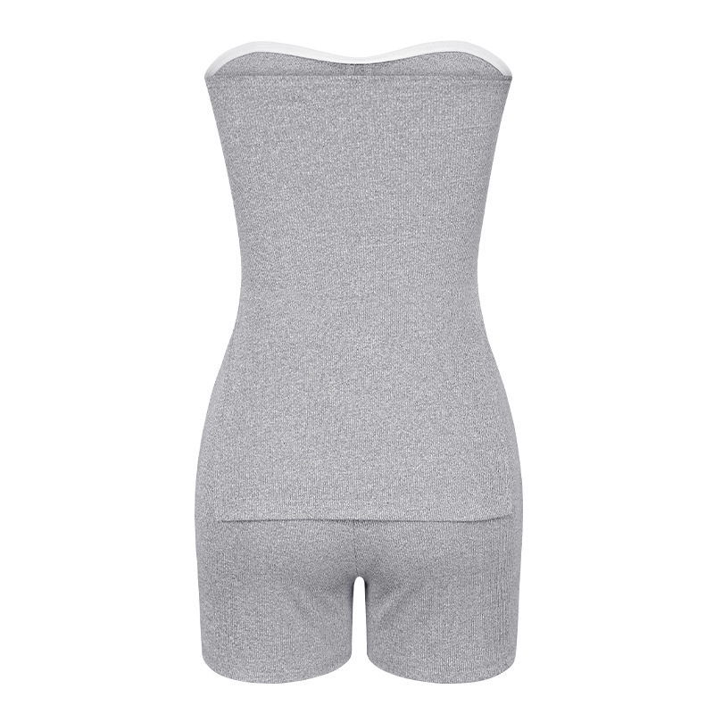 Women's knitted pit strip solid color fashion casual suit_voghion.com