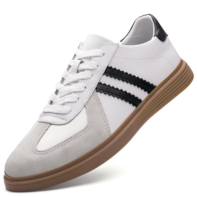 Große deutsche Trainingsschuhe aus Rindsleder für Herren, farblich abgestimmt auf kontrastierendes Weiß, Freizeit-Sportschuhe_voghion.com