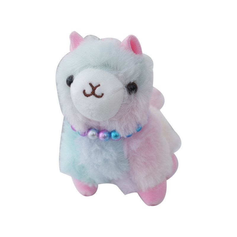 Colorful Llama Plush Tiedye Toy Keychain Adorable Backpack Charm Gift For Kids_voghion.com