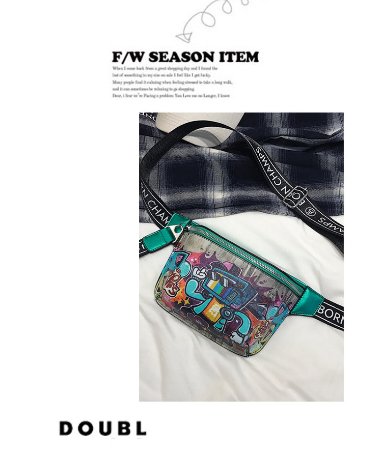 Hip-Hop-Mode mit Graffiti bemalt, kleine Hüfttasche 2024, neue Internet-Promi-Crew, lässige Umhängetasche, Brusttasche, Disco-Mädchen-Tasche_voghion.com