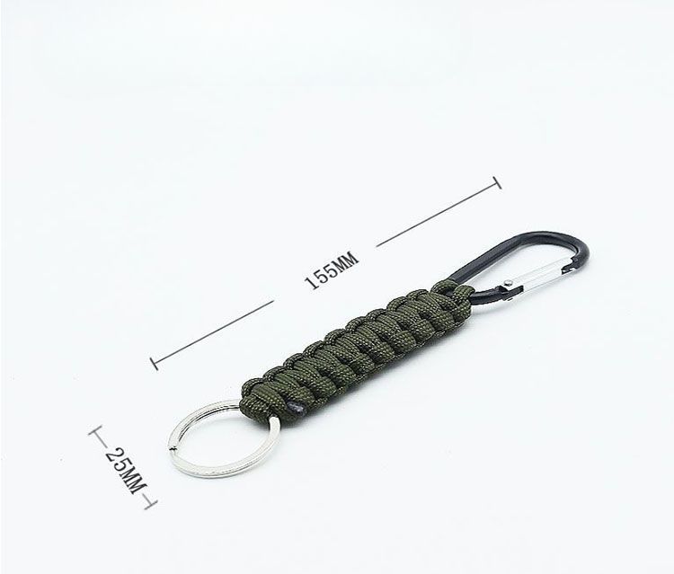 Hebilla de cuerda para paraguas al aire libre, herramienta multifuncional de supervivencia para acampar, llavero con cordón tejido personalizado_voghion.com