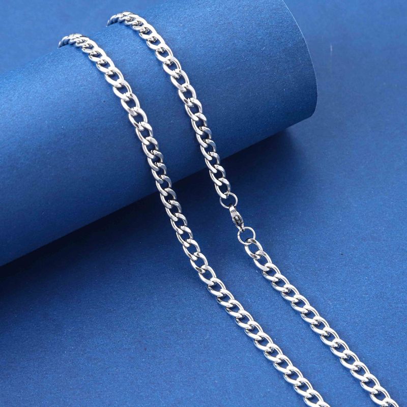 Titanium Necklace Men, Non-Fading Hip-Hop Cuban Chain, Stainless Steel Sweater For Women, Cool Collarbone Chain_voghion.com