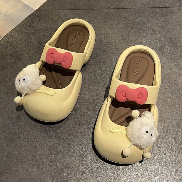Pantofole Baotou, nuove scarpe estive traforate da donna, indossate all'esterno con suola spessa rossa in rete rialzata, antiscivolo sulla spiaggia e_voghion.com