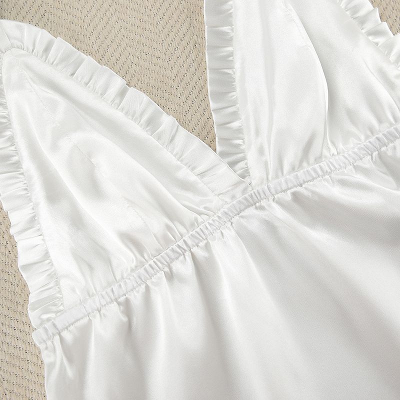 2024 Fashion Texture Feather Loose and Comfortable Soft Robe Hanging Dress Pajama Set Home Fury for Women_voghion.com