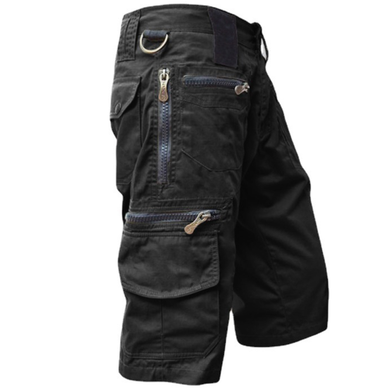 Weizhifu Capri-bukser Ensfarget Flerlommer Sommer Avslappet Passform Rette Cargo Shorts Streetwear_voghion.com