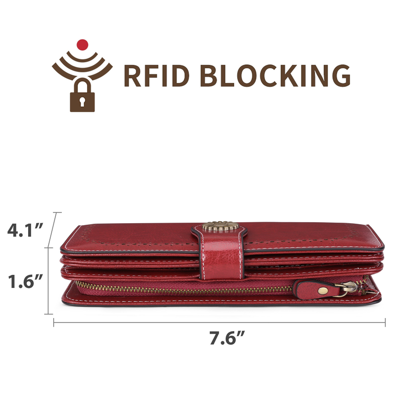 Cartera de mano de microfibra con cremallera larga para mujer, de gran capacidad, con RFID_voghion.com