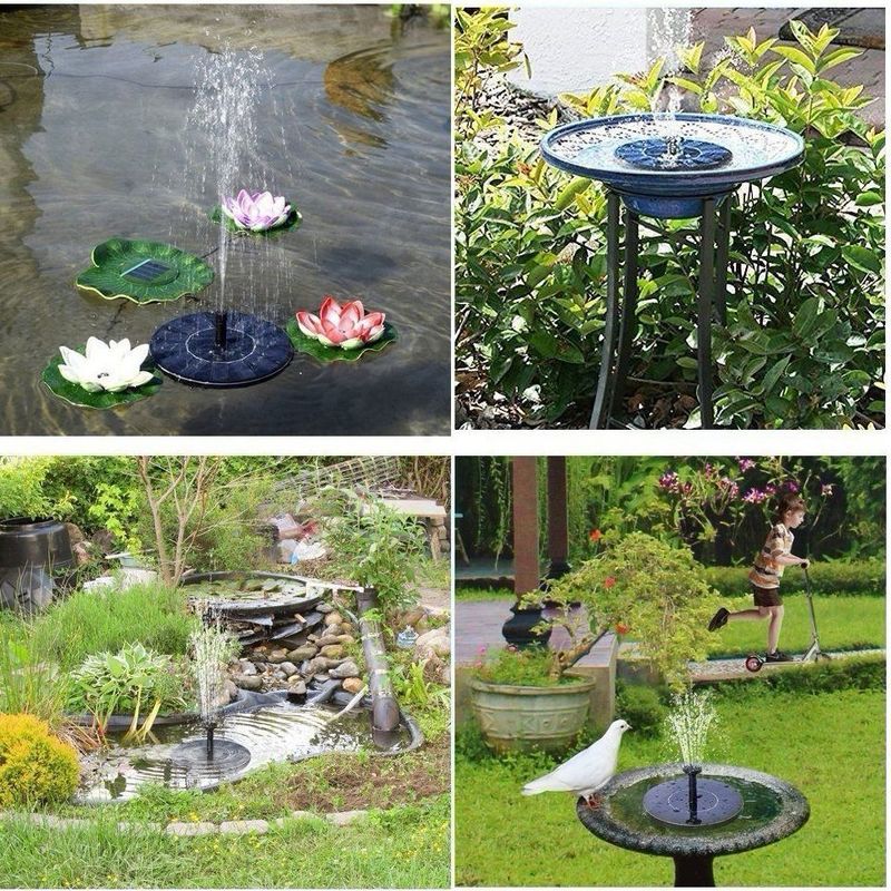 Piscina solare esterna, acqua corrente, fontana galleggiante a batteria con luci, fontana con bagno per uccelli, decorazione da giardino_voghion.com