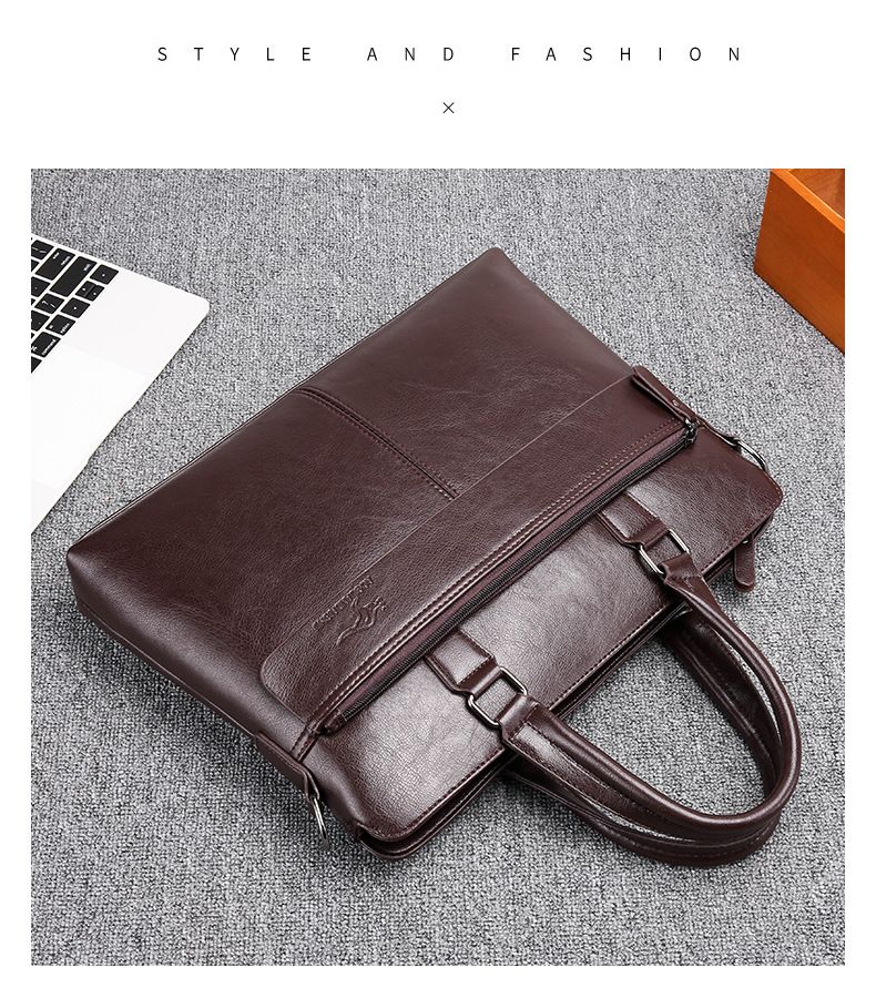 Pasta executiva masculina, pasta executiva horizontal de mão, bolsa de ombro único, bolsa transversal, bolsa masculina_voghion.com
