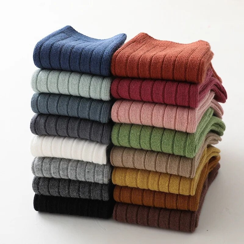 Spanska barn randiga pojkar och flickor bomullsstrumpor Andas Knähöga Baby Lång Skoluniformstrumpor 0-7 år_voghion.com