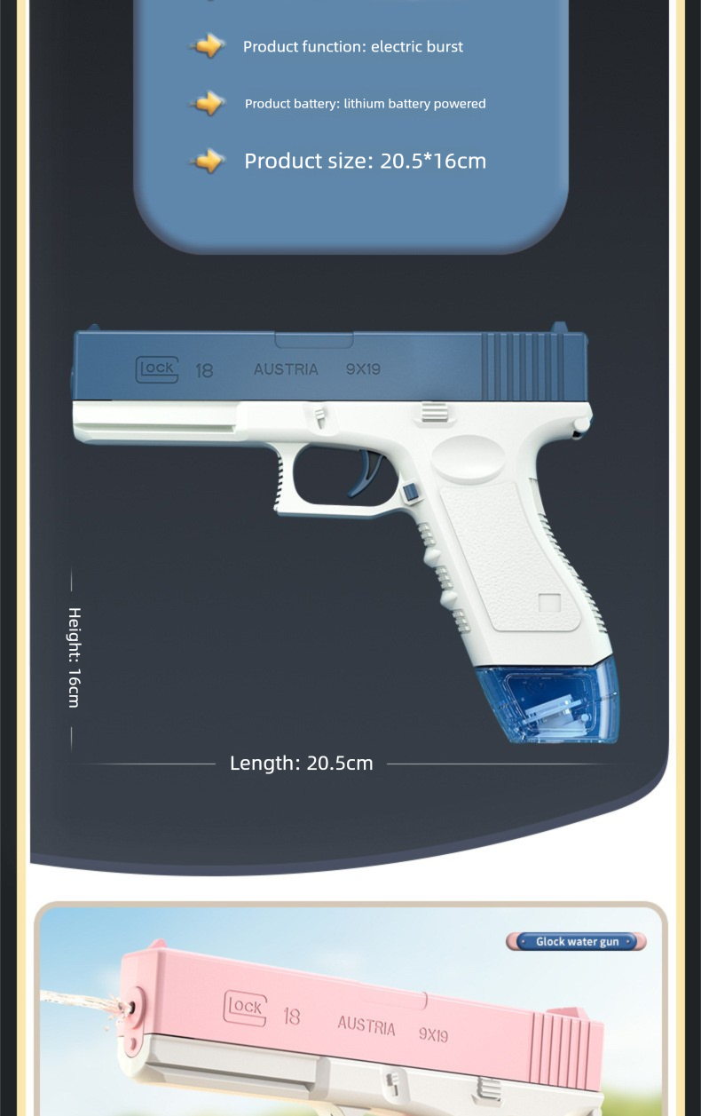 Electric Glock Children's Toy Large Capacity Repeating Water Gun Beach Summer_voghion.com