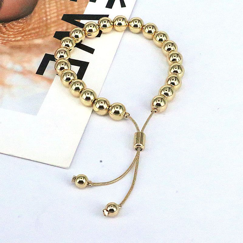 Fashionable And Unique Exaggerated Geometric Smooth Round Beads 6mm 8mm 10mm DIY Hip Hop Bracelet_voghion.com