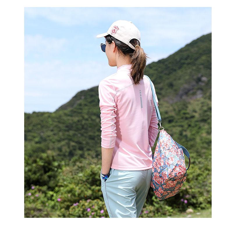 Abbigliamento da esterno primaverile ed estivo con protezione solare, per escursionismo, elastico, colletto alto, corsa, fitness, traspirante, a maniche lunghe_voghion.com
