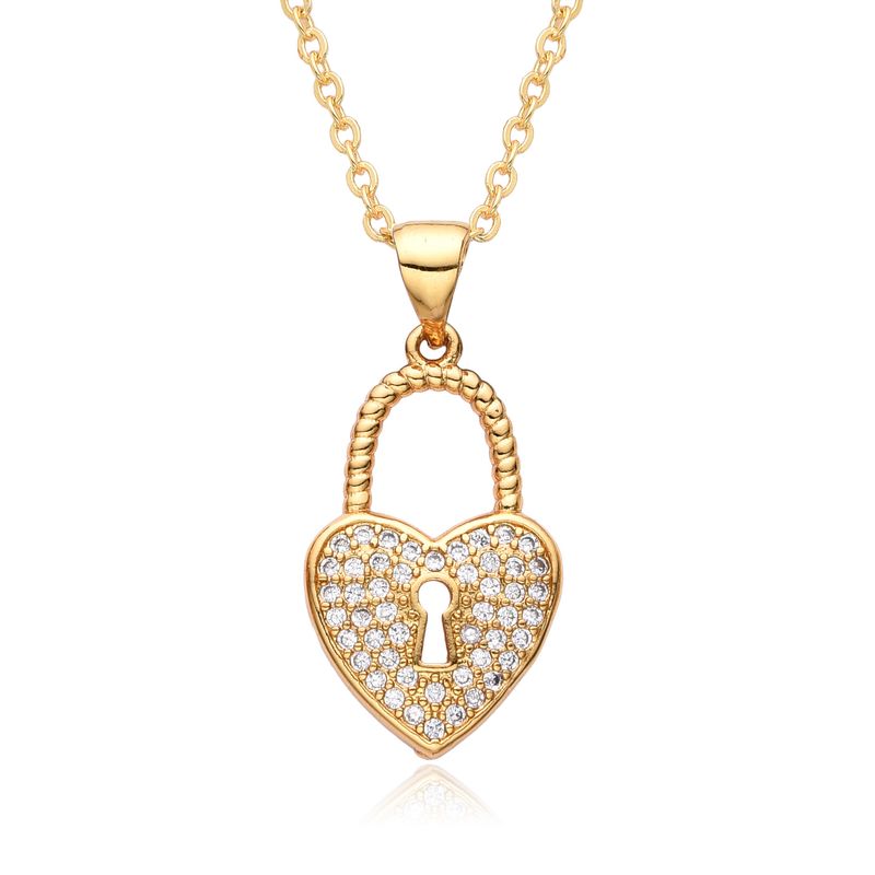 Collier en forme de cœur micro incrusté de luxe léger pour femme, conception de niche, chaîne de clavicule, chaîne de pull en zircon_voghion.com