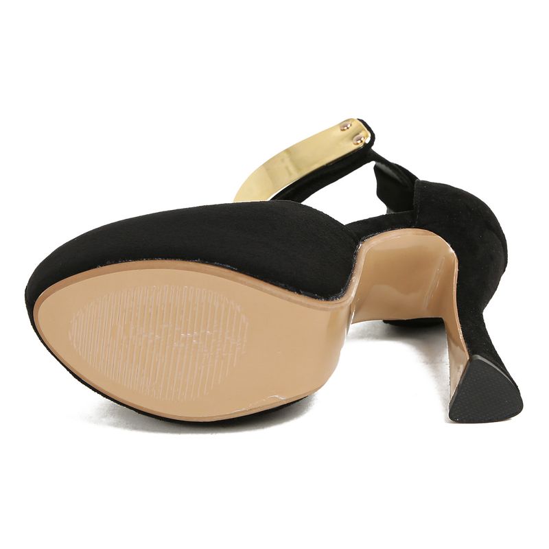 Women's Shoes Heels Clothing Tops Women's Fashion 16cm High Heels Women's Shoes Sexy Black Waterproof Platform One Strap High Heels_voghion.com